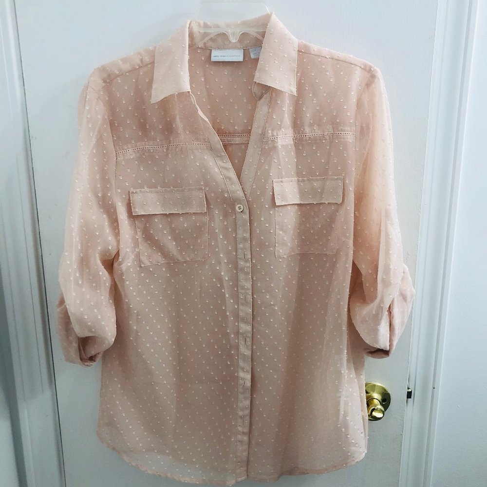 New York & Company Blush Pink Top